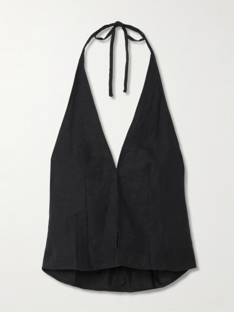 DEIJI STUDIOS Linen Halterneck Top