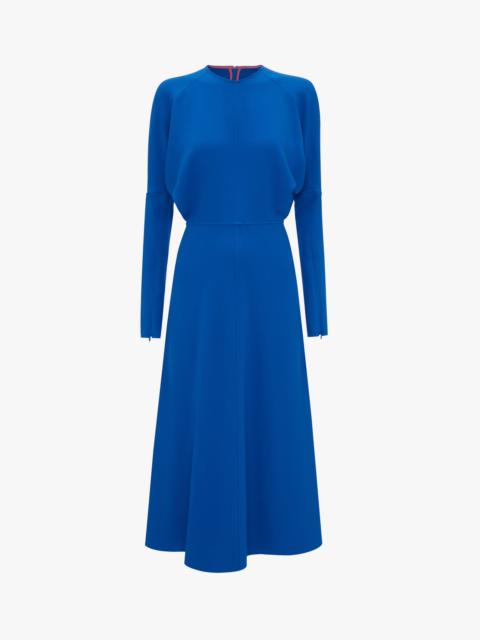 Dolman Midi Dress In Bright Blue