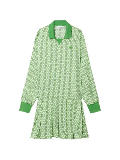 LACOSTE patterned pleated mini dress