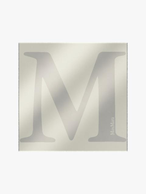Max Mara ARAL Jacquard silk and wool Monogram shawl