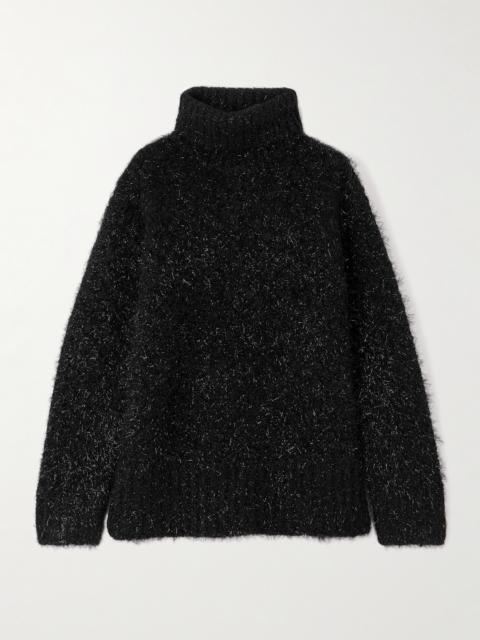 Dries Van Noten Metallic Wool-blend Turtleneck Sweater