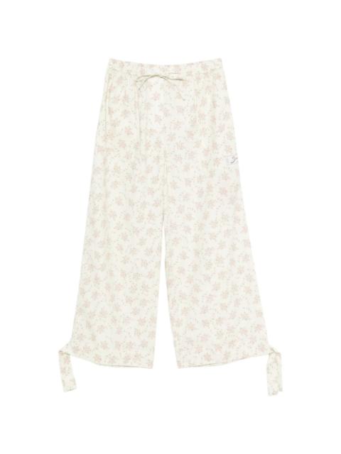 Sandro Davi floral-print tie-detail trousers