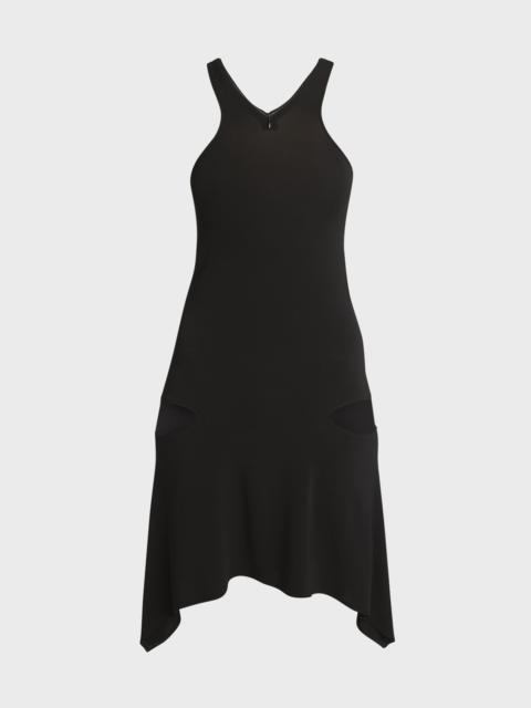 Zip Halter Cutout Crepe Jersey Mini Dress