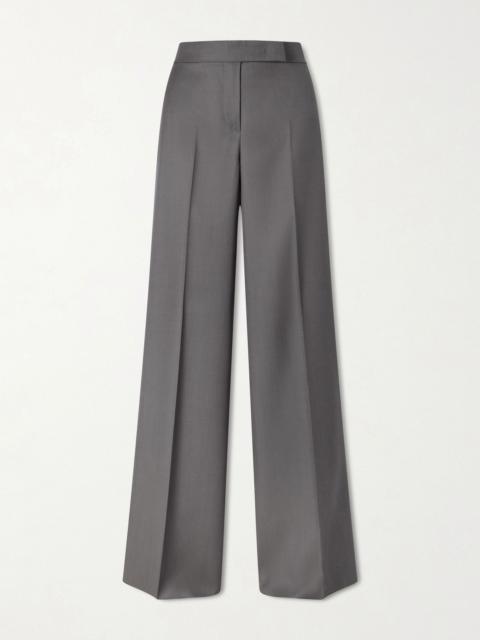 Max Mara Rio wool-twill wide-leg trousers Gray