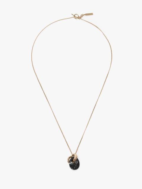 Victoria Beckham Exclusive Resin Pendant Necklace In Light Gold-Black