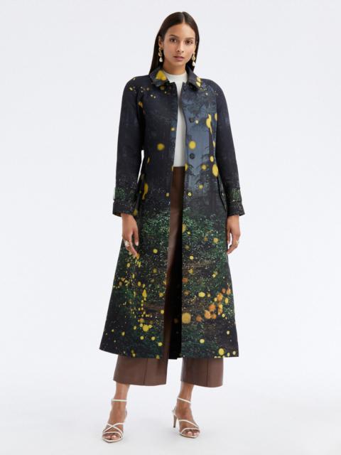 Oscar de la Renta FIREFLY FAILLE TRENCH COAT