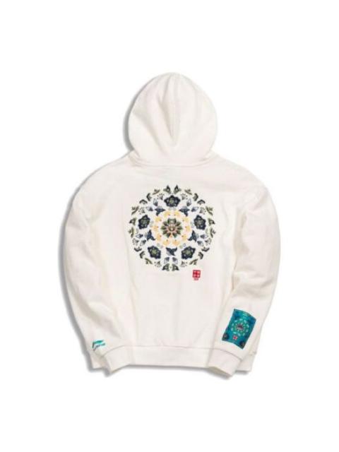 Li-Ning Li-Ning Paris Fashion Week Pattern Embroidered Pullover Hoodie 'White' AWDQ625-3