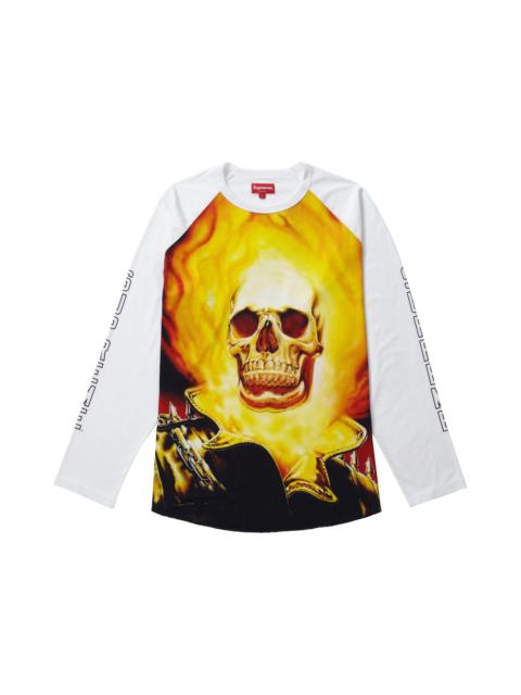 Supreme Supreme Ghost Rider Raglan L/S Top White