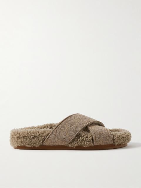 ANCIENT GREEK SANDALS Anilio Felt And Shearling Slides