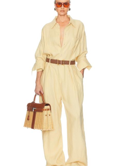 HELSA Paperbag Jumpsuit in Washed Linen