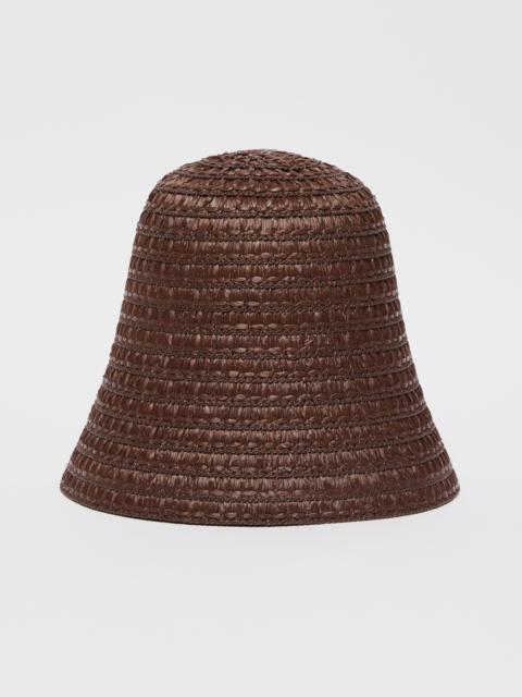 Max Mara WAINER Raffia-look cloche hat