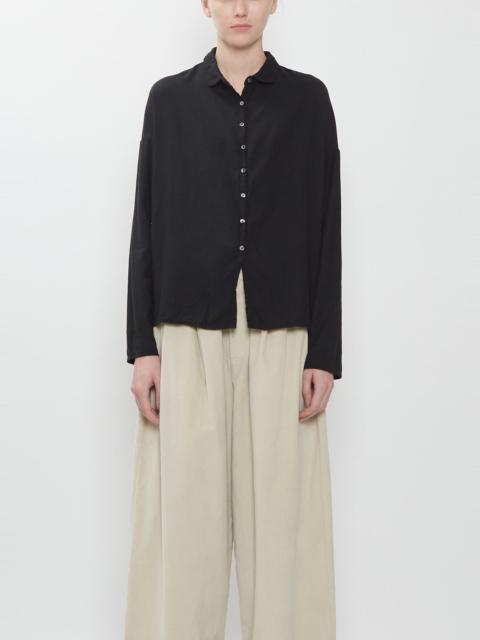 ALBUM DI FAMIGLIA Light Cotton Short Collar Shirt — Black