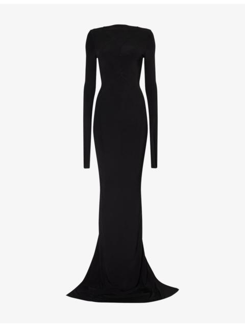 Rick Owens Temple Long-Sleeve Stretch-Woven Gown