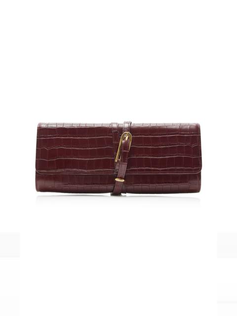 Liffner Belted Croc-Embossed Leather Clutch