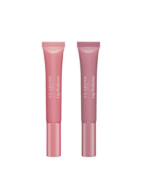 CLARINS Lip Perfector Shimmer Bundle | Rose Shimmer & Toffee Pink Shimmer Lip Gloss Set