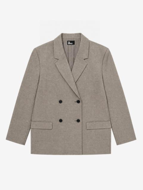 The Kooples OVERSIZED BEIGE WOOL BLAZER