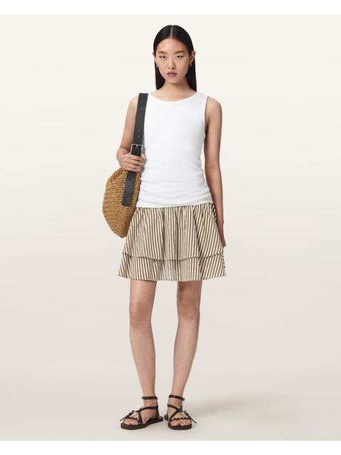 ALLSAINTS KALI COTTON STRIPED MINI SKIRT