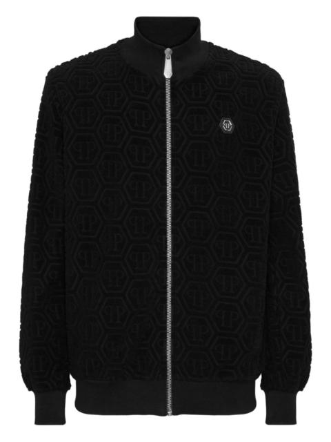 PHILIPP PLEIN embossed zip-up jacket