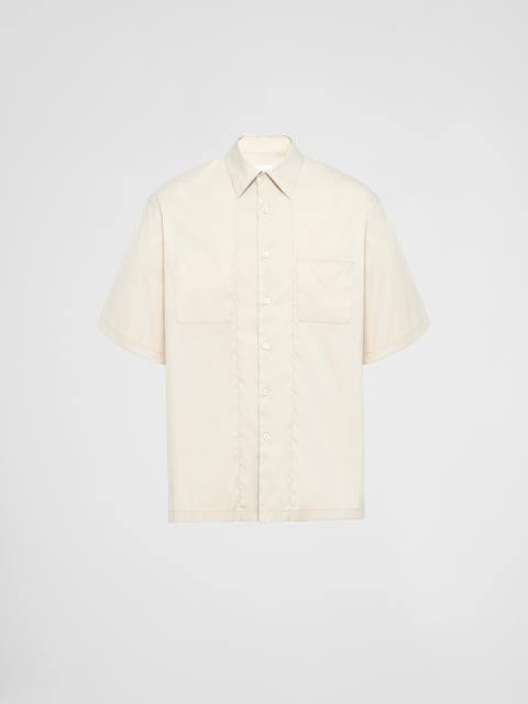 Short-sleeved stretch cotton shirt