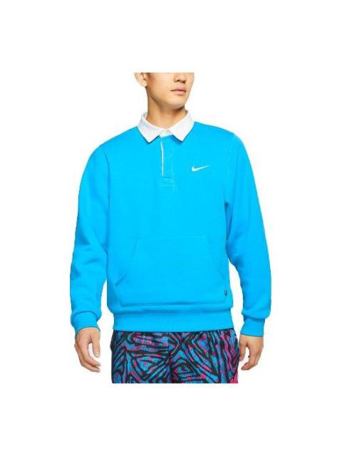Men's Nike SB Skateboard Casual Sports Lapel Fleece Lined Blue CN5675-446