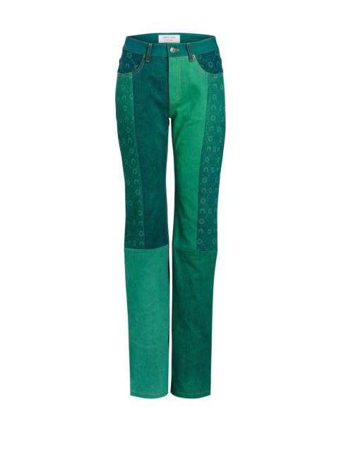 Marine Serre Regenerated Denim Moonogram Straight-Fit Trousers