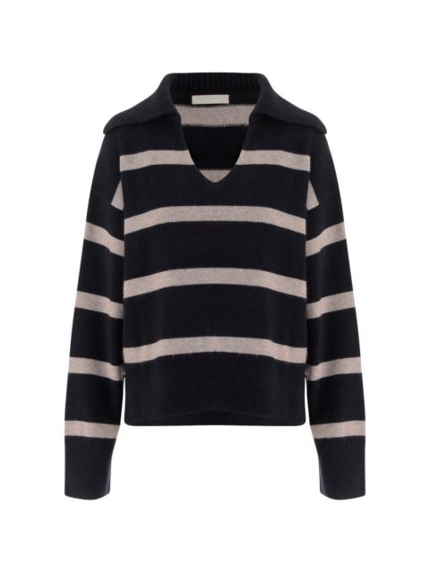 Allude striped V-neck sweater