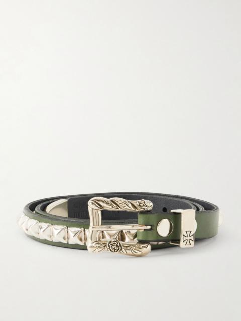 Enfants Riches Déprimés Classique 2cm Studded Leather Belt Green