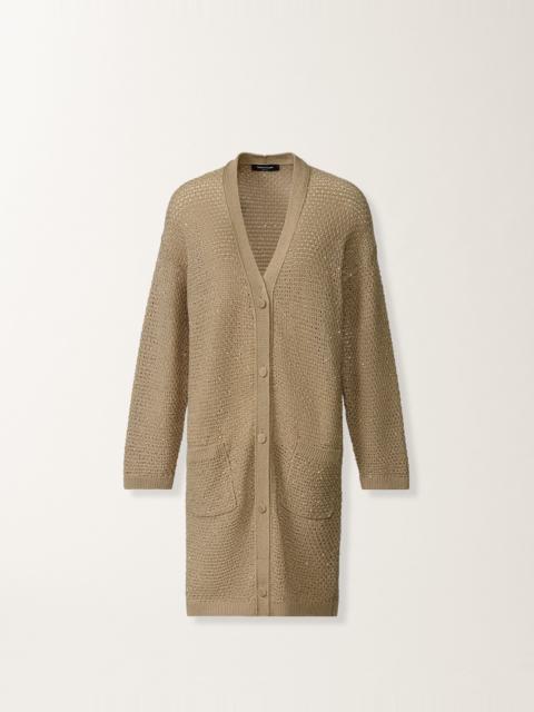 FABIANA FILIPPI Cotton ribbon cardigan with sequins