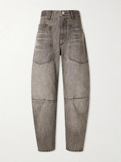 NILI LOTAN Shon mid-rise barrel-leg jeans Gray