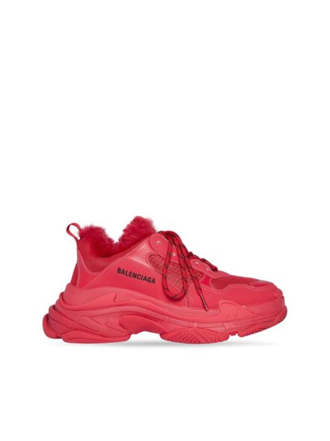 BALENCIAGA Triple S faux-fur trim sneakers