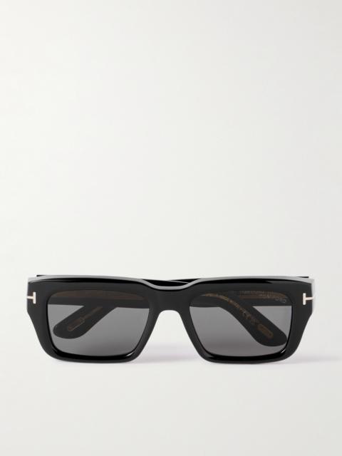 TOM FORD Icon Rectangular-Frame Tortoiseshell Acetate Sunglasses