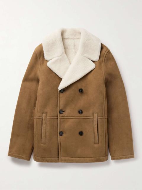 Double-Breasted Shearling Peacoat