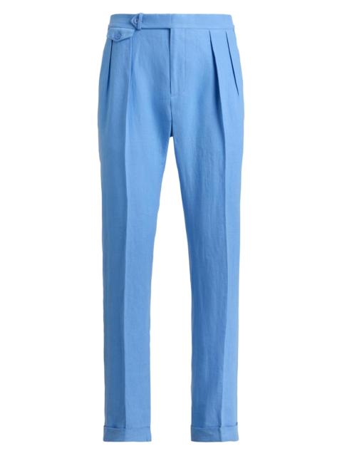 Polo Ralph Lauren Men's Pleated Linen Straight-Leg Trousers - Sky Blue