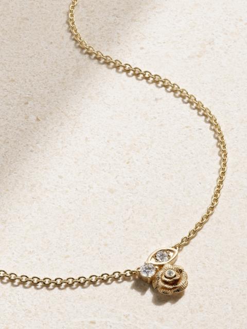 SYDNEY EVAN Large Marquis Eye And Rose 14-karat Gold Diamond Necklace