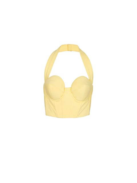 Balmain Crepe halterneck crop top