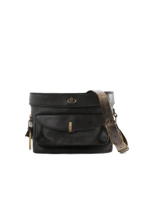 Ziggy Chen leather flap-pocket messenger bag