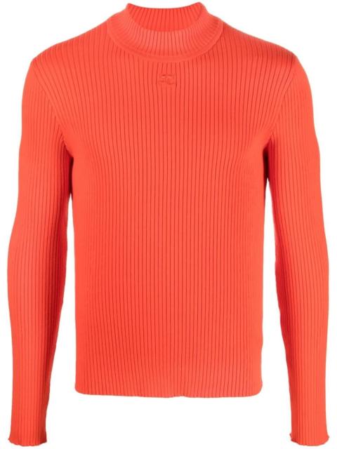 courrèges ribbed-knit long-sleeve jumper