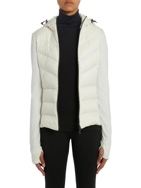 Moncler Grenoble Quilted Nylon & Stretch Fleece Hooded Cardigan