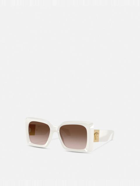 Medusa Plaque Irregular Sunglasses