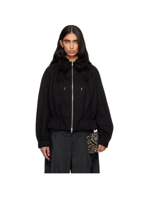 Dries Van Noten Black Cocoon Jersey Track Jacket
