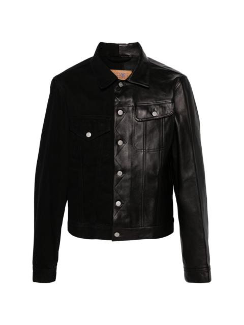 MM6 Maison Margiela contrasting-fabrics panelled shirt jacket