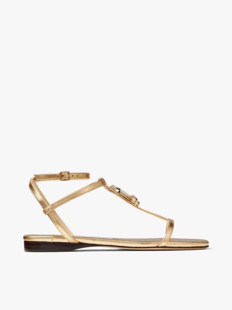 JIMMY CHOO Alodie Flat
Metallic Gold Nappa Leather Flat Sandals