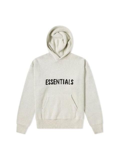 Fear of God Essentials FW21 Knit Logo Hoodie 'Oatmeal' FOG-FW21-101