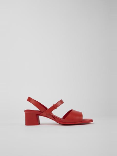 CAMPER Katie Red Leather Sandals for Women.