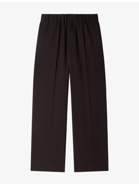 Sandro Elasticated-Waist Wide-Leg Stretch-Woven Trousers
