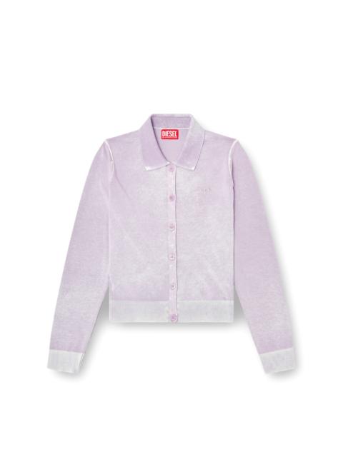Diesel CARDIGAN WITH FADED REVERSE PRINT