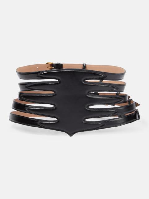 Multi slim leather belt