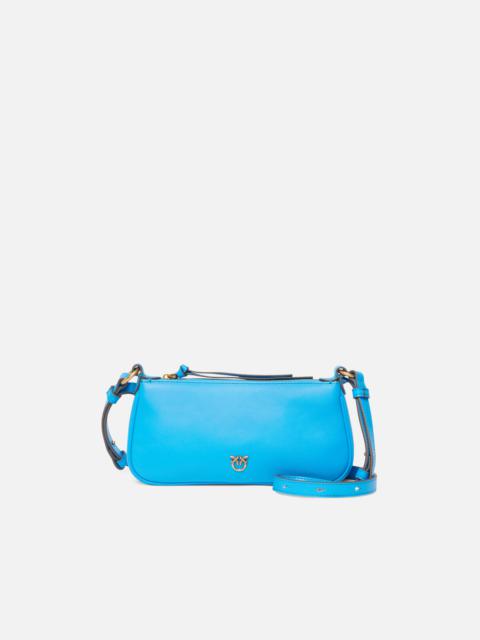 PINKO LEATHER MINI HALF MOON BAGUETTE CROSSBODY BAG