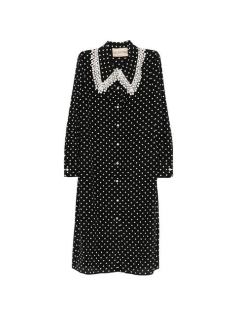 polka-dot midi shirt dress