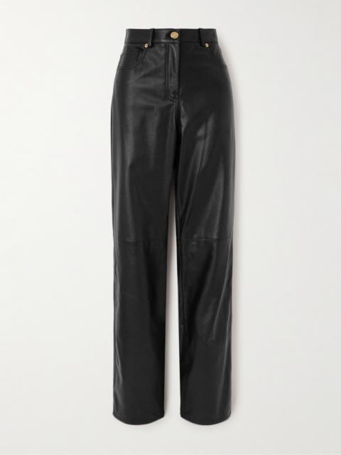 VERSACE Leather Straight-leg Pants